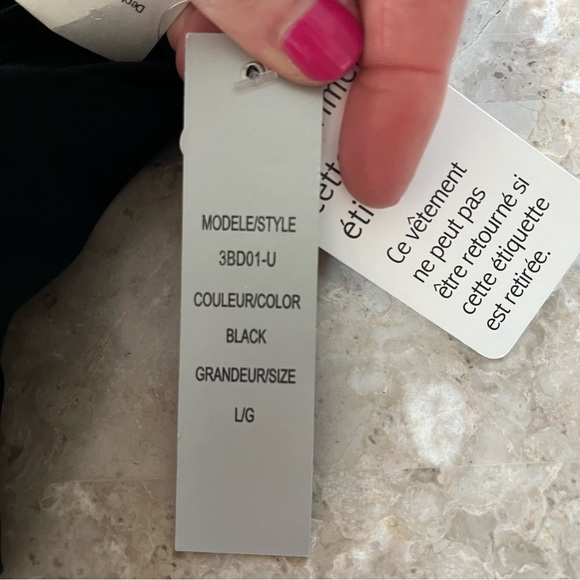 Jo & Co black one piece body suit snap closure and thong back size large - Picture 10 of 10